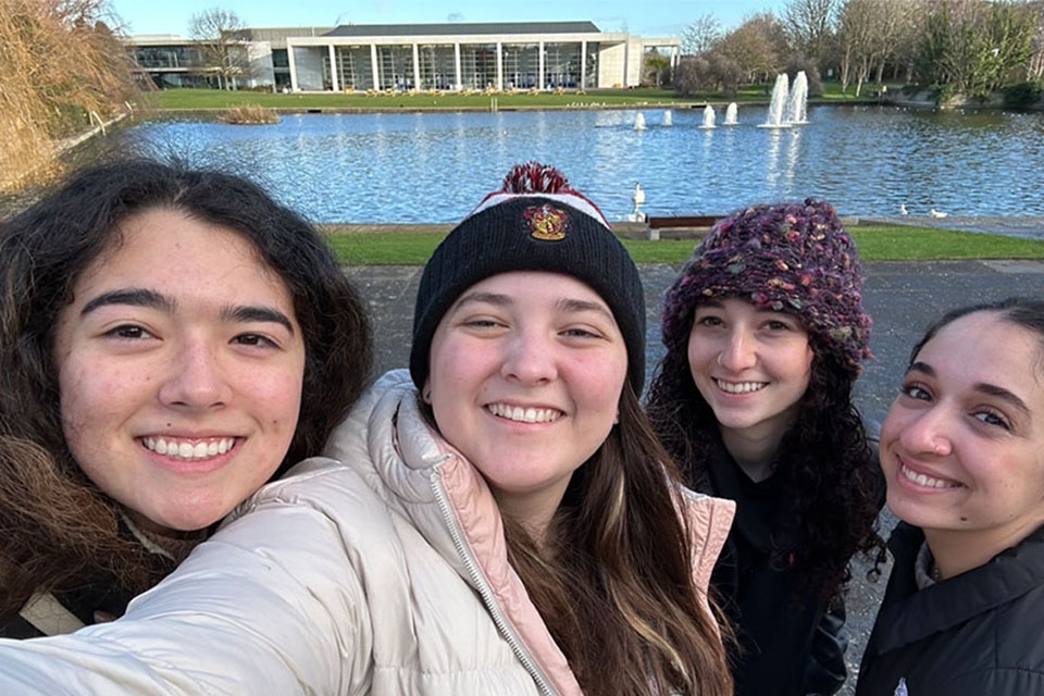 Emilia "Emma" Schmidt and friends on the UCD campus
