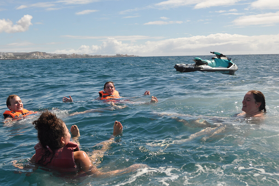 Serena Martin and GW friends swimming in Canaries