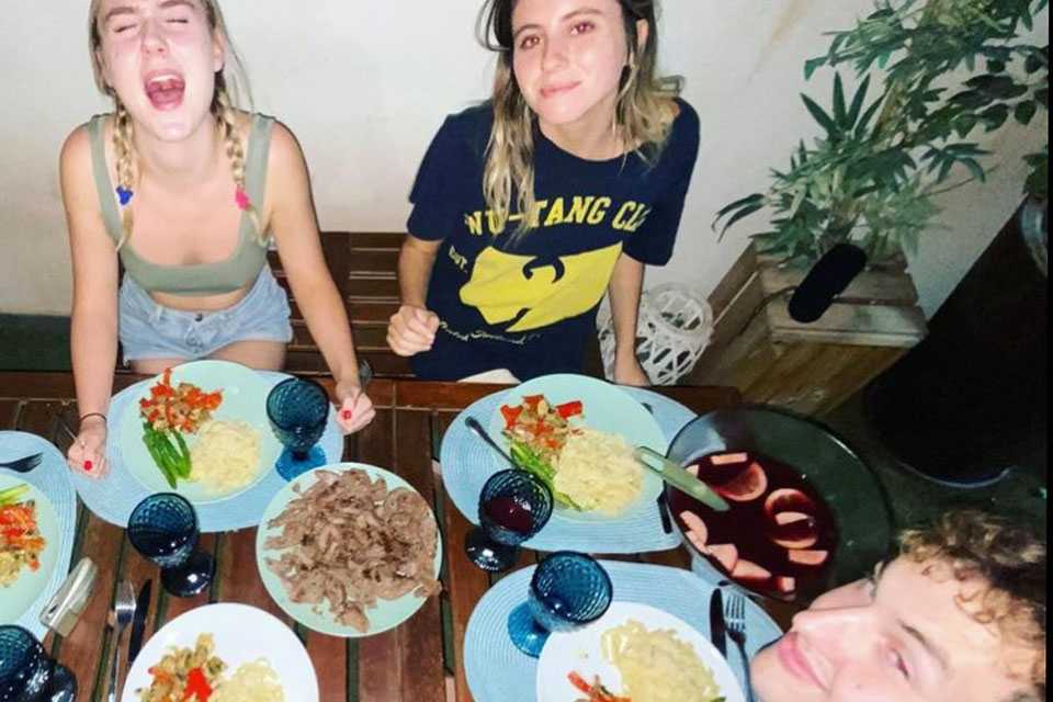 Having a meal with friends!