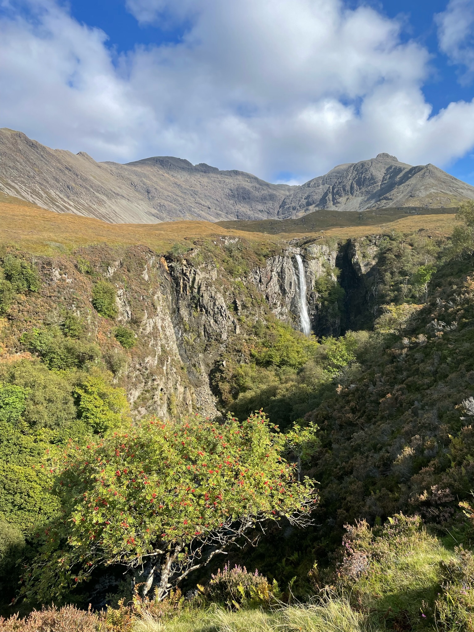 Mountainous waterfalls in Scotland