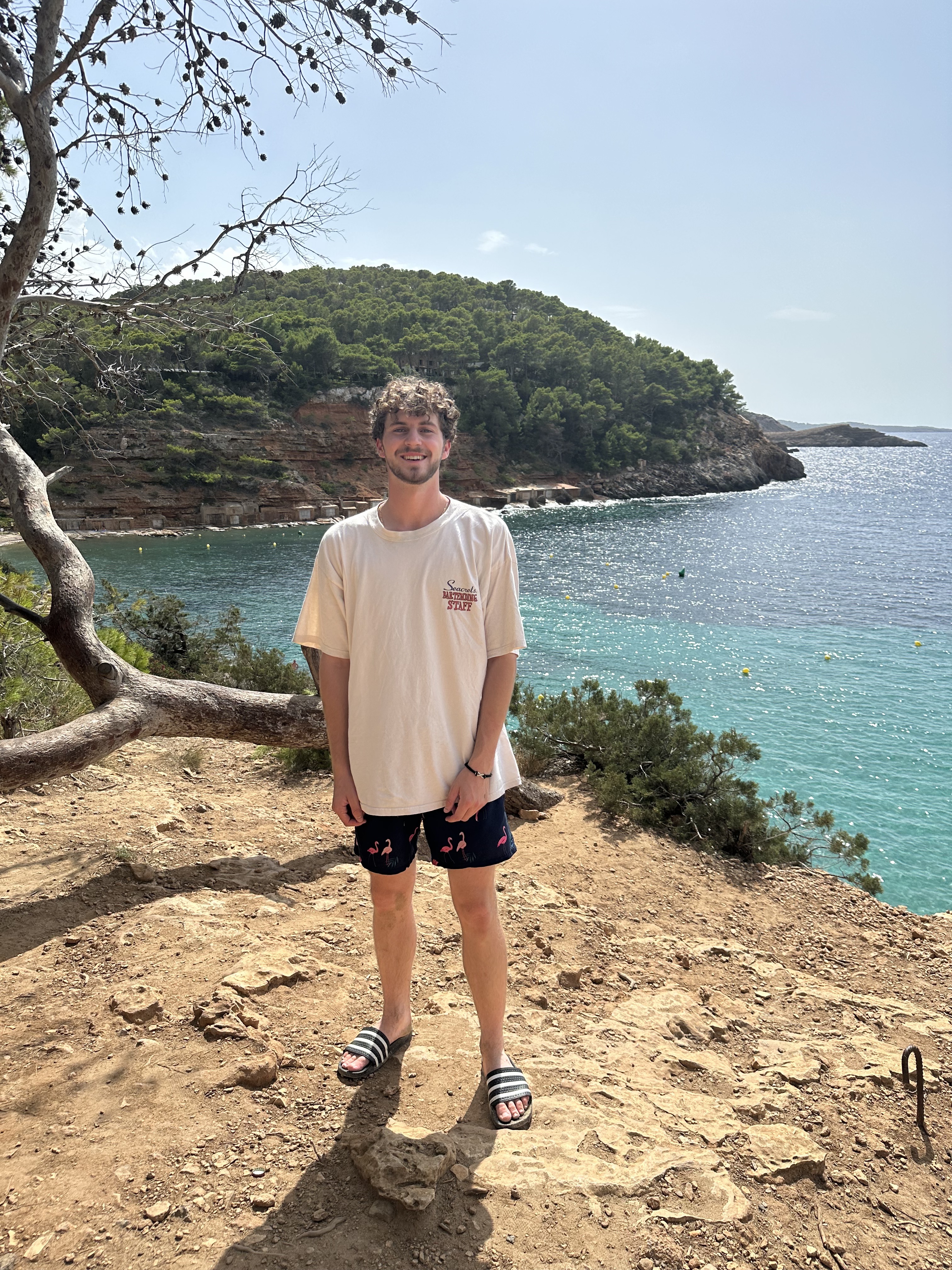 Stephen Shaw in a coastal town