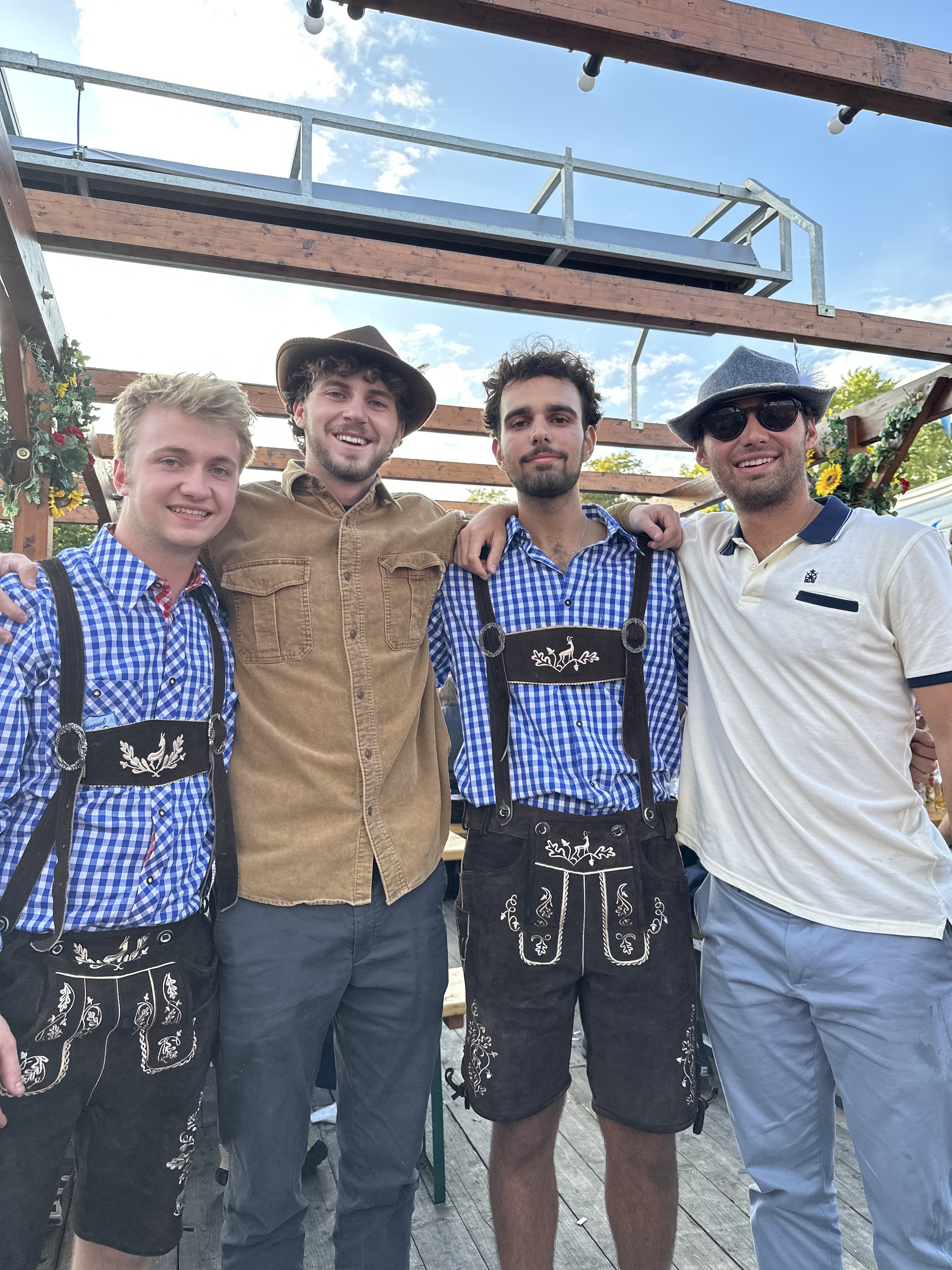 Stephen Shaw and three friends at Octoberfest