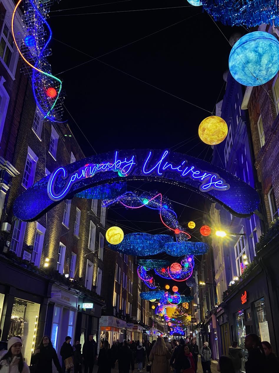Blue Christmas Lights in Carnaby Street, London