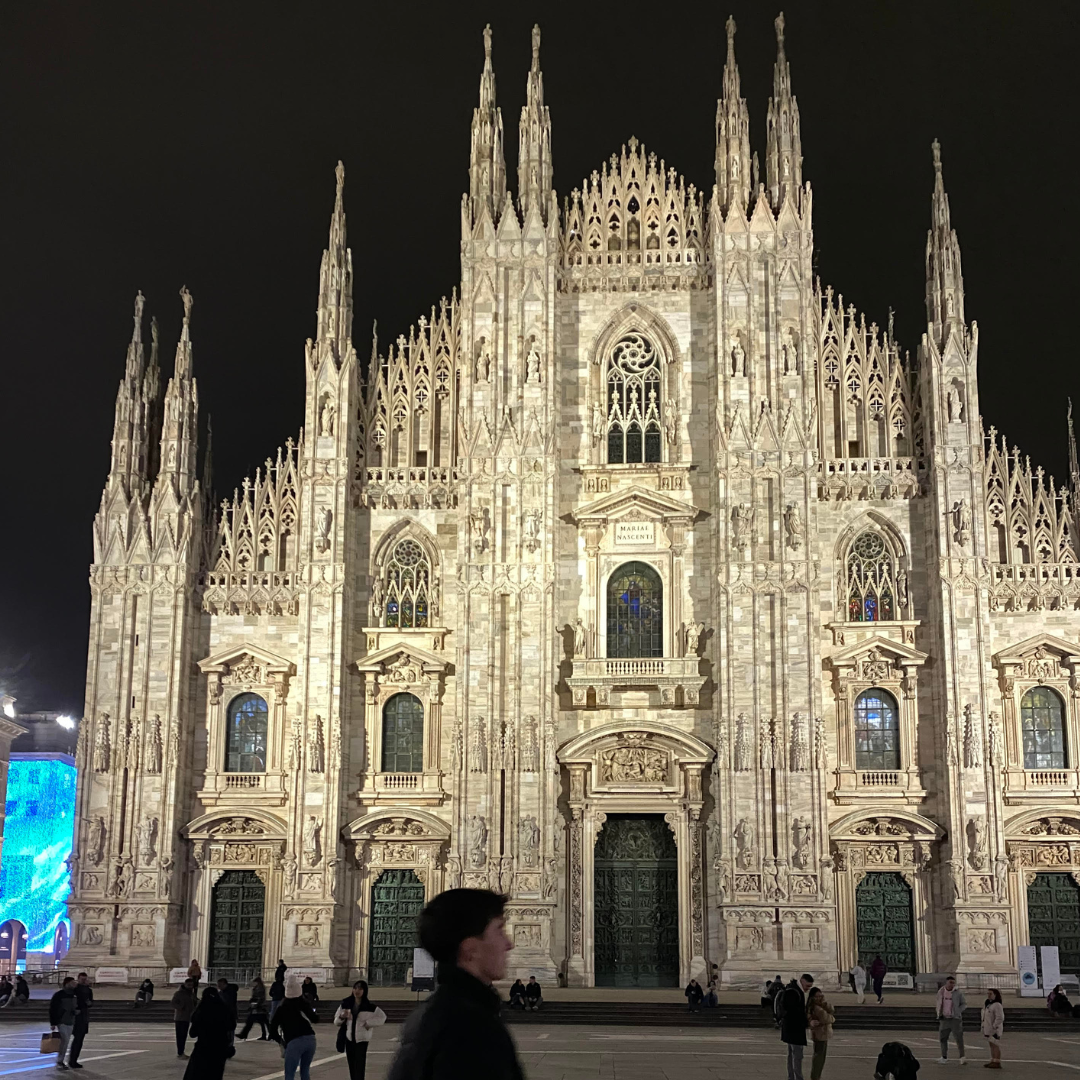 Night view of the Duomo in Milan