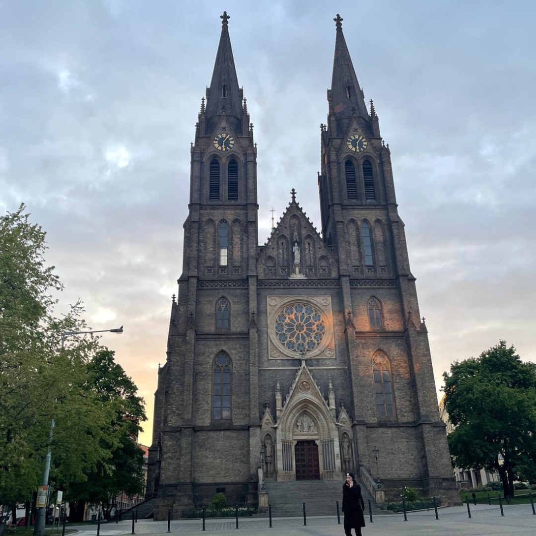 The Basilica of St. Ludmila in Prague