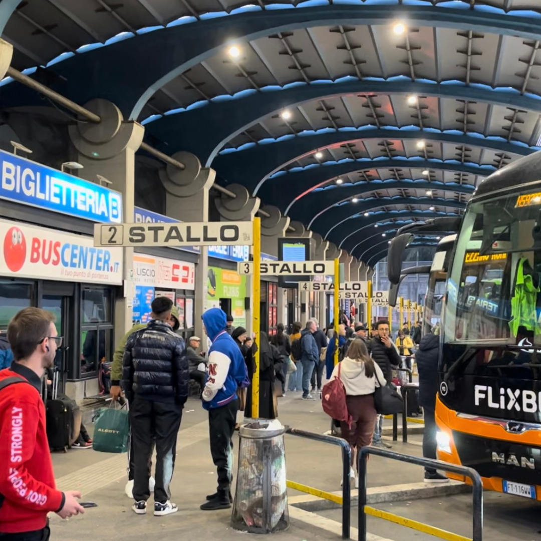 A bus terminal in Rome