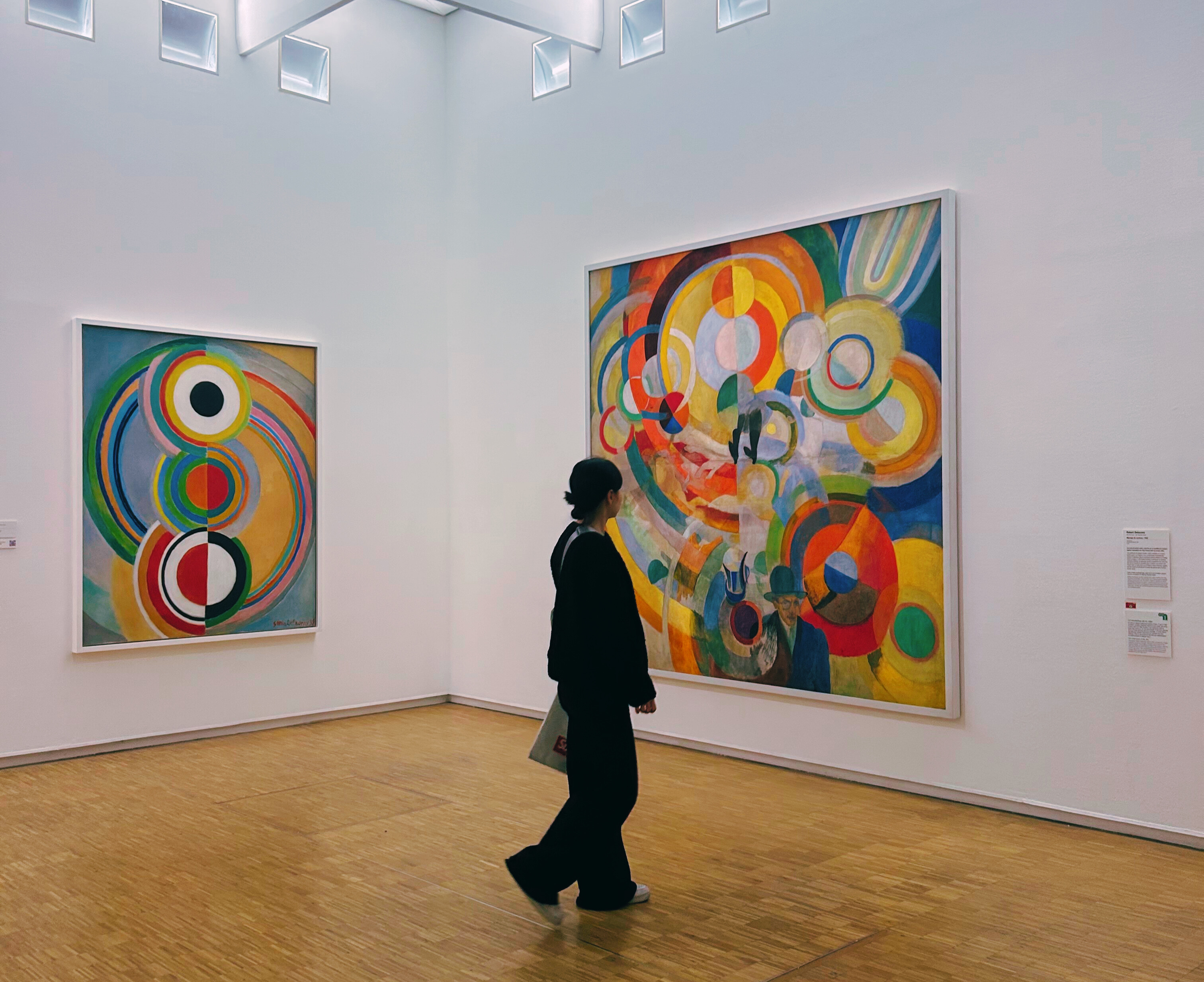 student walking through a museum in Paris, France