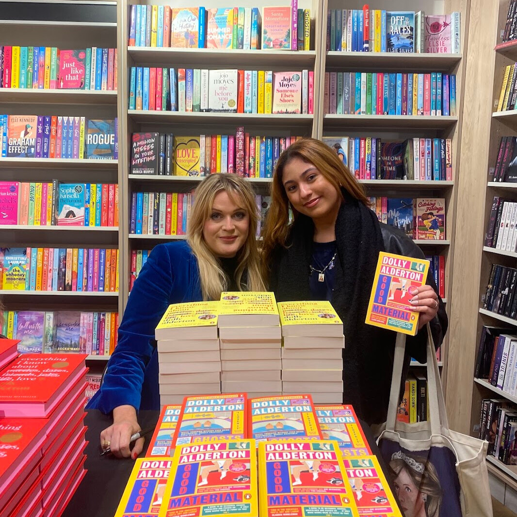 student at a book signing at the bookstore chain Foyles in the UK