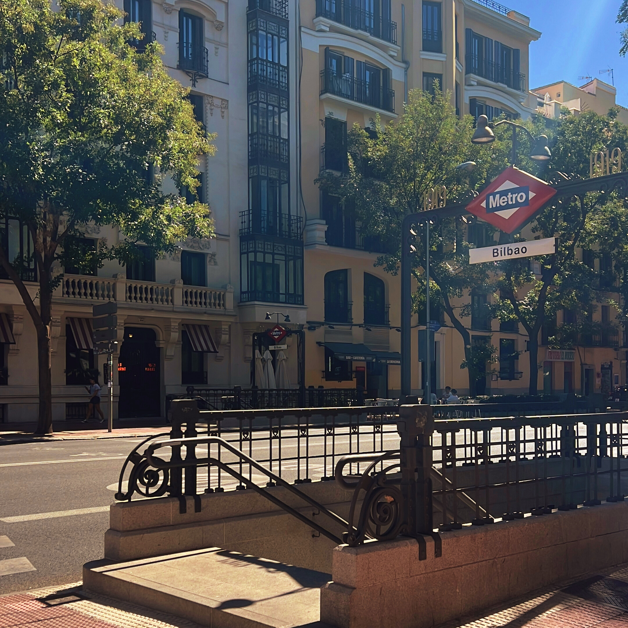 street view of Bilbao Metro Station in Spain