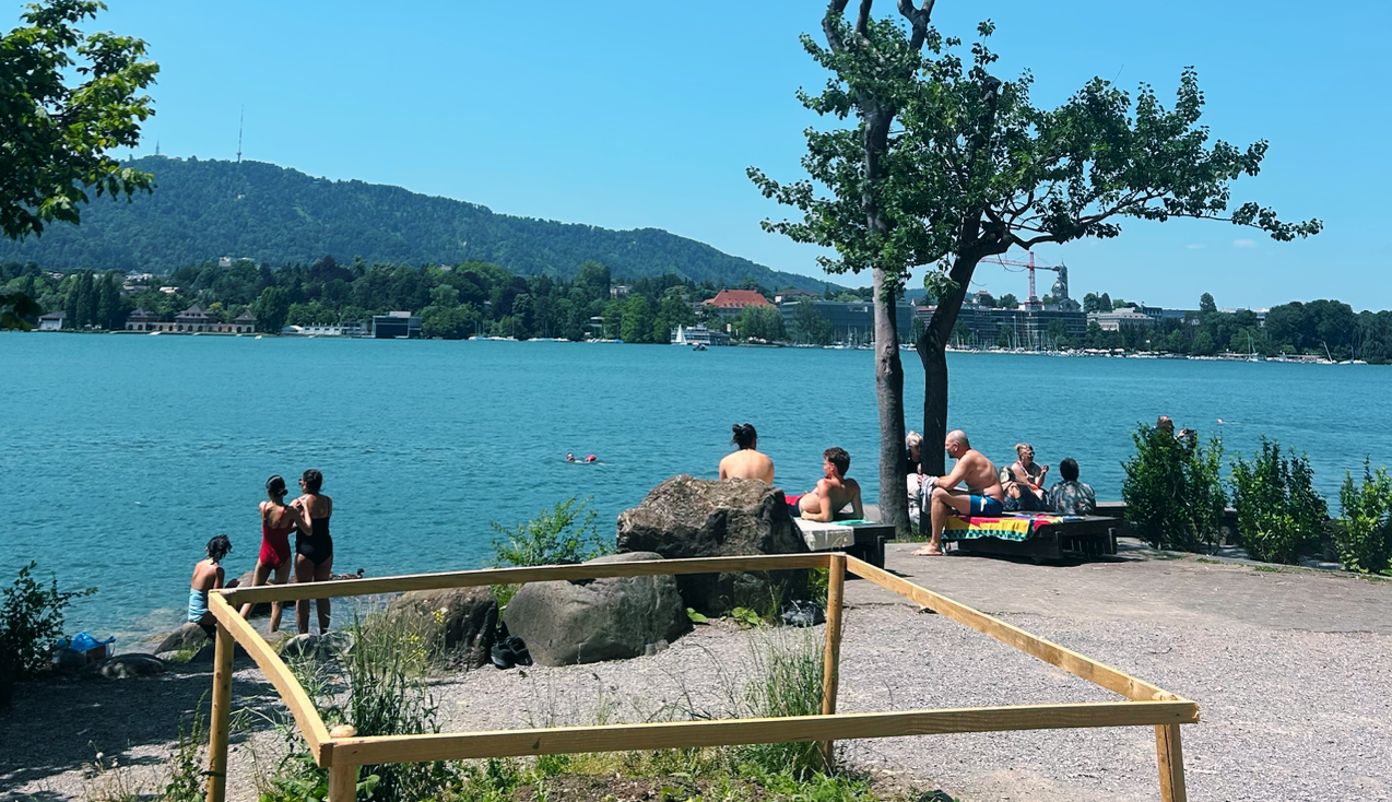 view of people enjoying Lake Zurich
