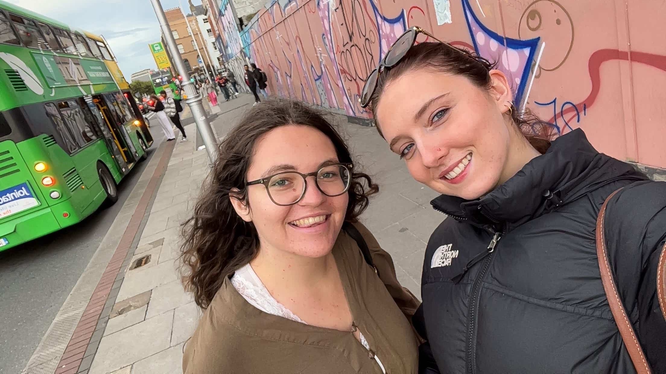 student exploring Dublin with a friend