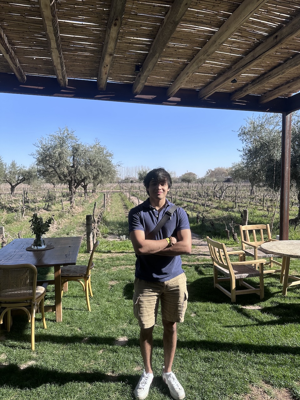 student exploring the countryside