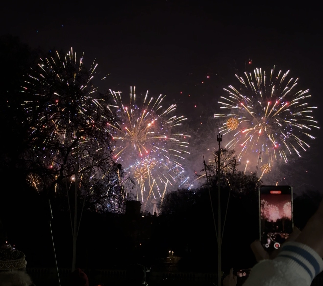picture of bursting fireworks at night in London