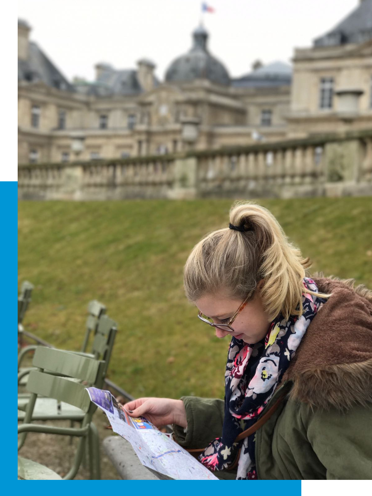 Woman looking at a map