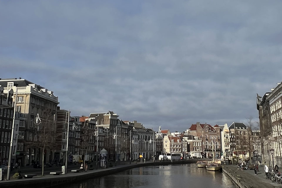 A windy canal in Amsterdam