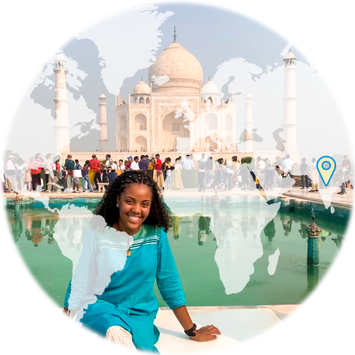 Melat Gebremariam, Milken School of Public Health, took a trip from Delhi to Agra to see the Taj Mahal during her semester in India, and it was one of the most incredible sights she's ever seen