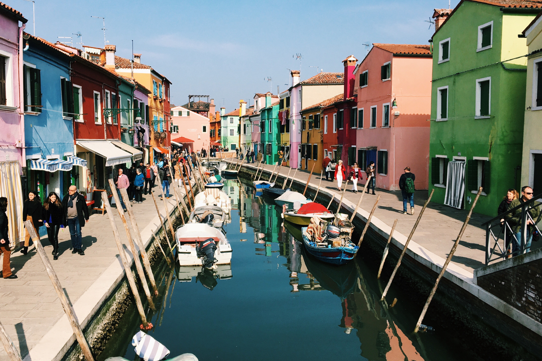 colorful boating area abroad