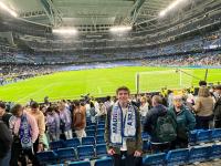 Ryan Jurgelewicz attending a soccer match in Madrid