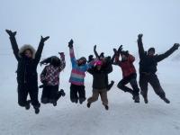 Emma and friends enjoying snow in Argentina