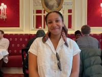 Deborah Mativo in an Austrian cafe