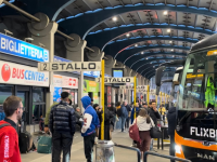 A bus terminal in Rome