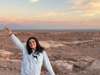 Isabella with the Atacama Desert in the background