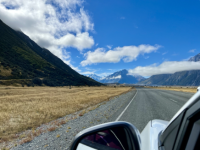 a highway view from a car