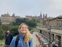 Picture of Emma with the city behind them