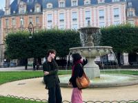 Picture of Jacob and friend at Place des vosges (Famous planned square in Paris, heart of Le Marais)