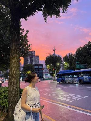 Anna Bakken during sunset