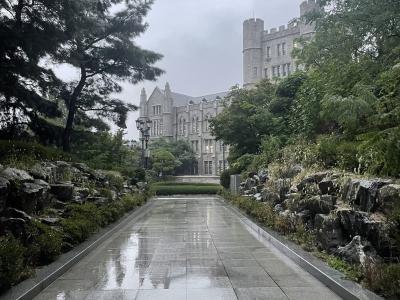 Korea University Campus in the rain
