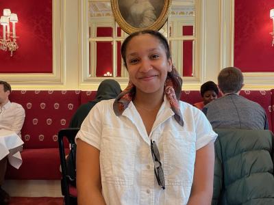 Deborah Mativo in an Austrian cafe