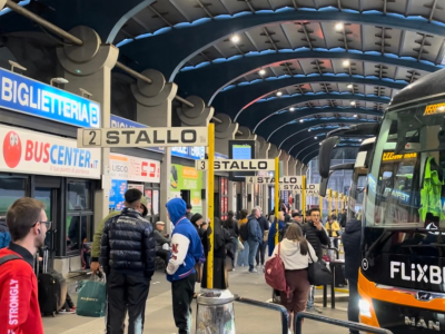 A bus terminal in Rome