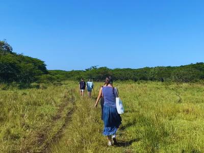 walk through the meadows in a rural Zulu town called Dokodweni