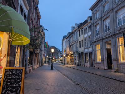 view of the city in Maastricht during the evening