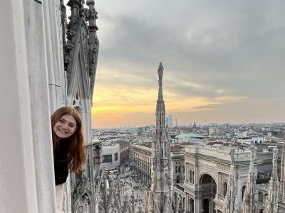 Alex Horowitz on top of the Duomo in Milan