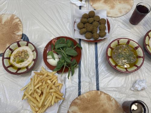 view of local dishes in the restaurant Hashem
