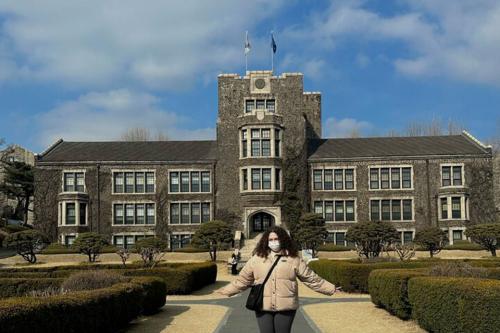 Reya Jacobs exploring the Yonsei campus in Seoul