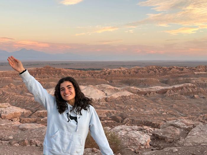 Isabella with the Atacama Desert in the background