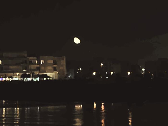 student enjoying the night view in Morocco