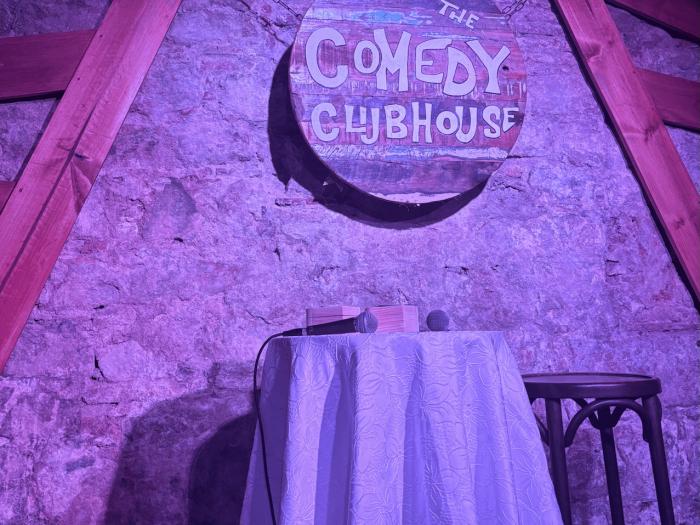 stage of the Comedy Clubhouse the student visited