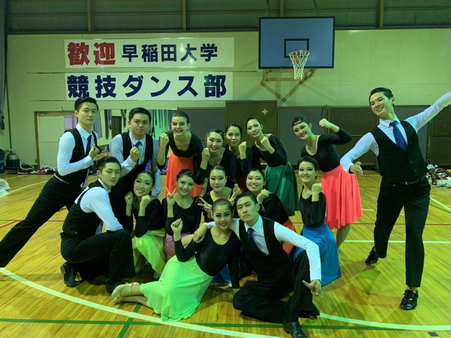 Lorenz Vargas posing for a group photo with the rest of the dance team at Waseda University.